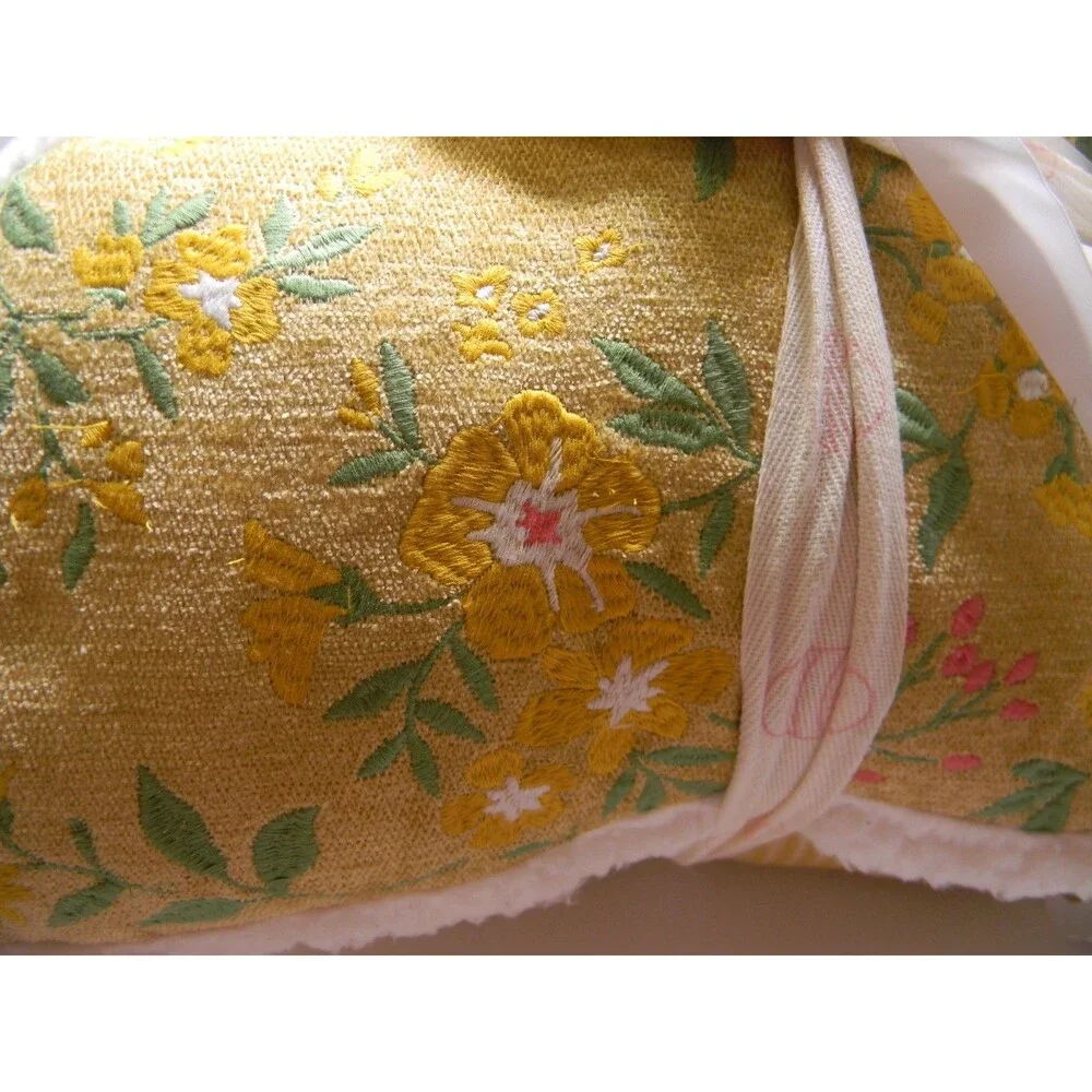 Sheffield Home Set of 2 Decor Pillow Embroidered  Easter Bunny Yellow Floral NWT